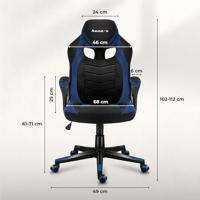 Huzaro FORCE 2.5 BLUE MESH Gaming leunstoel Zitgedeelte van mesh Zwart, Blauw - thumbnail