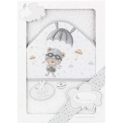 Interbaby badcape beertje 100 x 100 cm katoen Interbaby badcape beertje 100 x 100 cm katoen