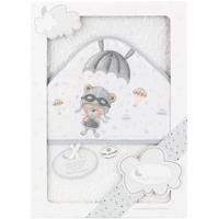 Interbaby badcape beertje 100 x 100 cm katoen - thumbnail