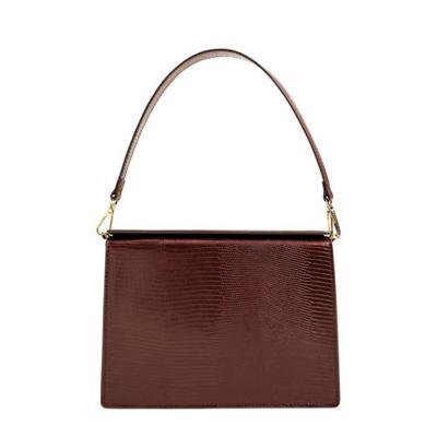 Mango handtas met crocoprint donkerrood Mango handtas met crocoprint donkerrood