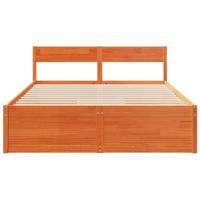Bedframe zonder matras massief grenenhout wasbruin 140x200 cm - thumbnail