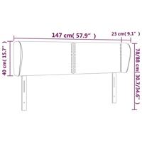 Hoofdbord met randen 147x23x78/88 cm kunstleer cappuccinokleur - thumbnail