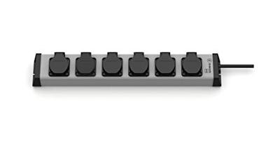 EHMANN 0200x08062301 stekkerdoos met klapdeksels, 6-voudig, 1,5 m voedingskabel, IP20
