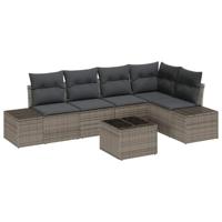 Tuinbankenset met opslag Lichtgrijs poly rattan - thumbnail