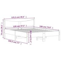 Bedframe massief grenenhout wasbruin 120x190 cm - thumbnail