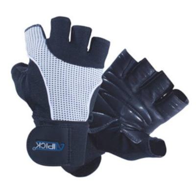 Atipick fitness-handschoenen Power leer/polyester blauw Atipick fitness-handschoenen Power leer/polyester blauw