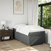 Boxspring met matras stof donkergrijs 90x190 cm - thumbnail