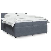 Boxspring met matras fluweel donkergrijs 200x200 cm - thumbnail