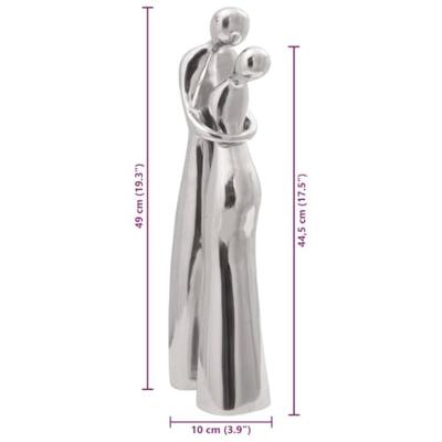 VidaXL Sculptuur zilver 10 x 16 x 49 cm aluminium VidaXL Sculptuur zilver 10 x 16 x 49 cm aluminium