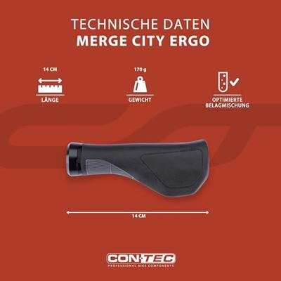 CONTEC handvatten "merge city ergo" ct grips merge city ergo 140mm, black