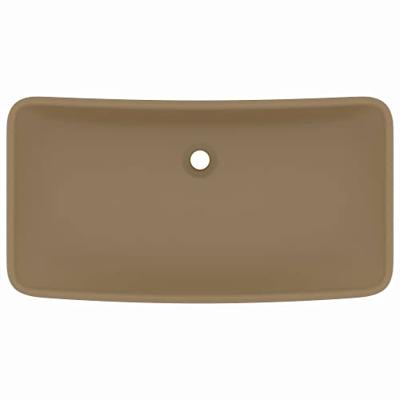 VidaXL Wastafel rechthoekig 71x38 cm keramiek matcrème