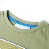 Kindershirt met doelprint 104 lichtkakikleurig - thumbnail