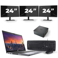 Dell Precision 3550 - Intel Core i7-10e Generatie - 15 inch - 16GB RAM - 256GB SSD - Windows 11 + 3x 24 inch Monitor - thumbnail