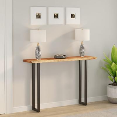 Tafelblad rechthoekig natuurlijke rand 140x30x3,8 cm acaciahout