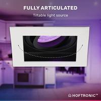 Set van 3 Durham smart inbouwspots vierkant - Wifi + Bluetooth - RGBWW - GU10 - Kantelbaar - Google Home, Amazon Alexa en Siri - IP20 voor binnen - Wit - Verzonken - thumbnail