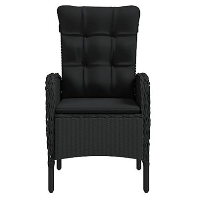 7-delige Tuinset met kussens zwart