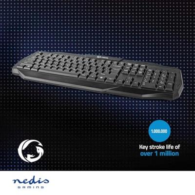 Nedis Bedraad Gaming Toetsenbord | LED | US internationaal | 1 stuks - GKBD100BKUS GKBD100BKUS