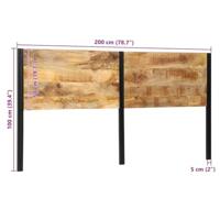 Hoofdeinde 200 cm massief hout mango en ijzer - thumbnail