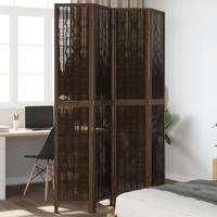 Kamerscherm met 4 panelen massief paulowniahout donkerbruin - thumbnail