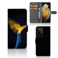 Samsung Galaxy S21 Ultra | Telefoonhoesje | Met pasjeshouder | Papegaai - thumbnail