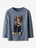 NMMROLF t-shirt met lange mouwen voor jongens NAME IT Boxy-Fit grijsblauw - thumbnail