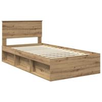 Bedframe Ambachtelijk eiken 100 x 200 cm Massief grenenhout - thumbnail