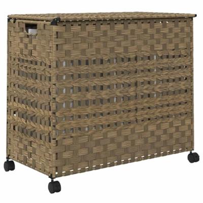 VidaXL Wasmand op wielen 66x35x60 cm rattan VidaXL Wasmand op wielen 66x35x60 cm rattan