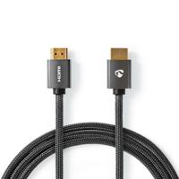 High Speed HDMI-kabel met Ethernet | HDMI-connector - HDMI-Connector | Gun Metal Grey | Gevlochten Kabel - thumbnail