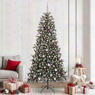Kunstkerstboom met 300 LED Groen 240 cm PVC en Plastic en Staal