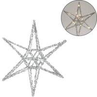 Kerstster LED op batterij zilverkleurig 30 cm | 12 stuks - thumbnail