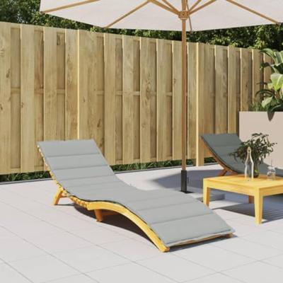 VidaXL Ligbedkussen 200x60x4 cm stof gemêleerd lichtgrijs