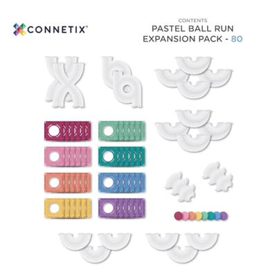 Connetix Ball Run Uitbreiding Pastel 80 stuks