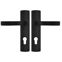 AXA AXA Curve klik deurkruk Blok op schild profielcilindergat 72mm - aluminium/zwart - thumbnail