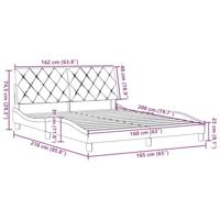 Bedframe zonder matras stof blauw 160x200 cm - thumbnail