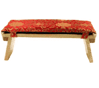 Meditatiebankkussen Rood-Goudkleurige Lotus - thumbnail