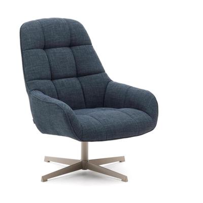 Kave Home Draaifauteuil 'Jaspe' Structuurstof, kleur Blauw