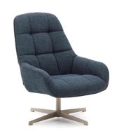 Kave Home Draaifauteuil 'Jaspe' Structuurstof, kleur Blauw - thumbnail
