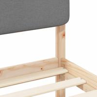 Bedframe met Gevoerd Hoofdgedeelte Lichtgrijs 200 x 200 cm - thumbnail