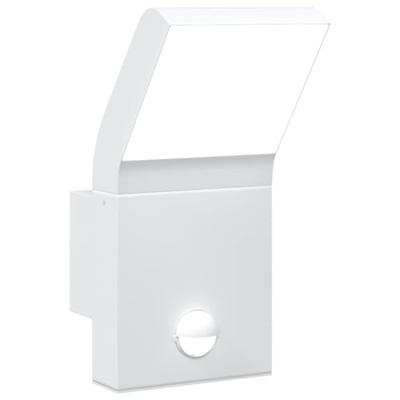 VidaXL Buitenwandlamp led met sensors gegoten aluminium wit