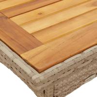 3-delige Tuinset met kussens poly rattan en acaciahout beige - thumbnail
