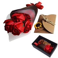 Oplosbare Boeket Rozen - Red Rose Black Box - thumbnail