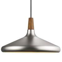 Hanglamp woonkamer zilver hout &apos;Nori 39&apos; E27 fitting walnoothout 390mm DFTP - thumbnail
