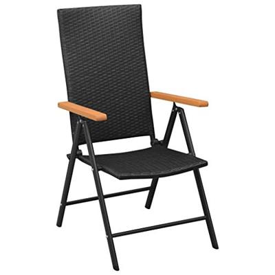 Tuinstoelen 4 st poly rattan zwart