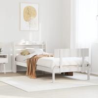 Bedframe zonder matras massief grenenhout wit 75x190 cm - thumbnail