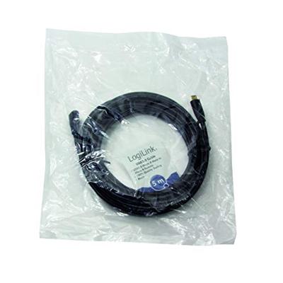 LogiLink CU0125 USB-kabel USB 2.0 USB-micro-B stekker, USB-micro-B bus 5.00 m Zwart Met USB