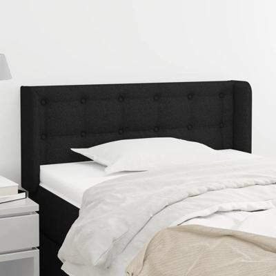 Hoofdbord met randen 83x16x78/88 cm stof zwart