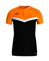 JAKO 6324 Polo Iconic - Zwart/Fluo Oranje - 4XL - thumbnail