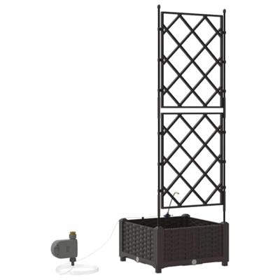 VidaXL Tuin bloempot bruin 40 x 40 x 126 cm staal