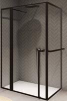 Douchecabine Riho Lucid XL GD203 Omkeerbaar Verstelbaar Aluminium 200x130x90 cm Mat Zwart Riho - thumbnail
