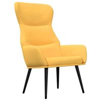 Relaxstoel stof mosterdgeel - thumbnail